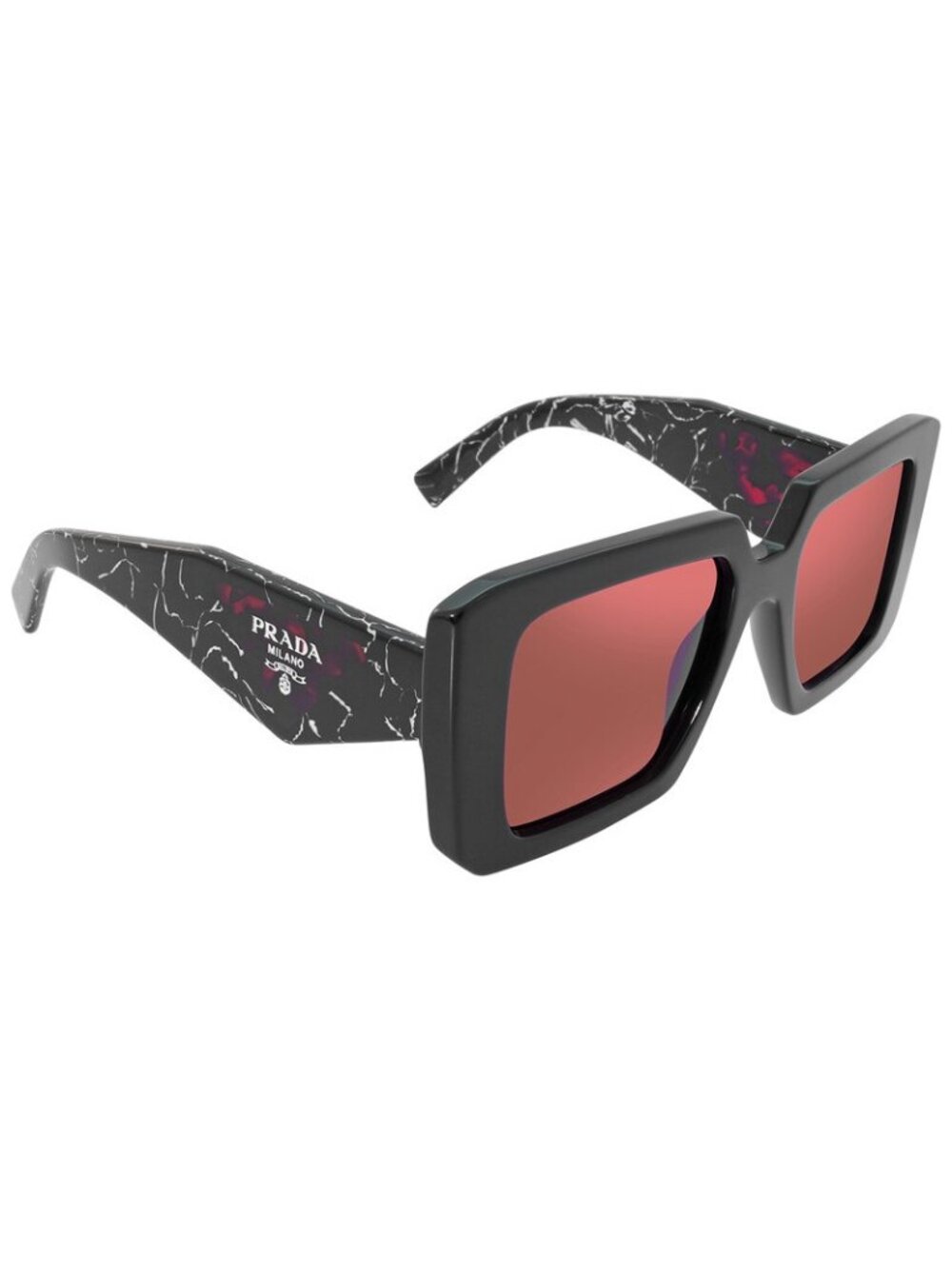PRADA PR 23YS MARBLED BLACK SQUARE Sunglasses
